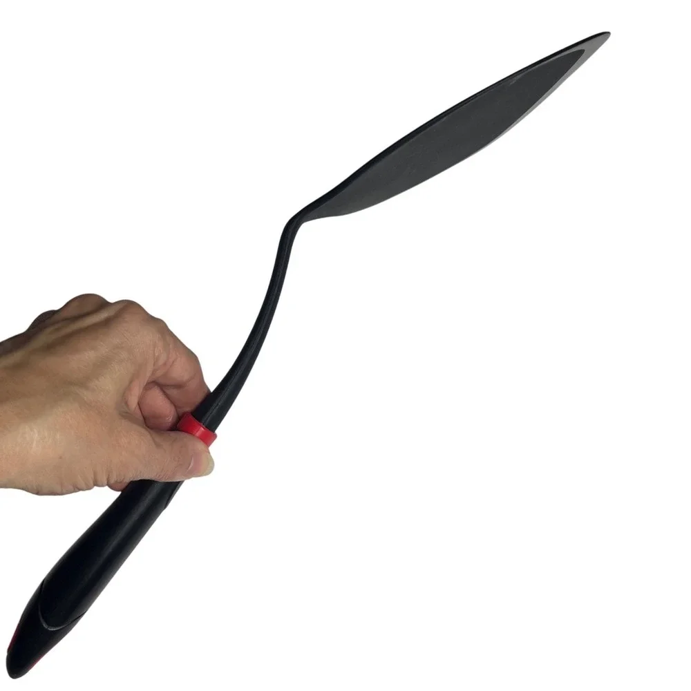 2 Pc Spatula Lot Chefmate Slotted Turner & Wide‎ Nylon Turner Black Red Kitchen